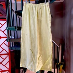 Eileen Fisher Pastel Green 100% Linen Maxi Skirt